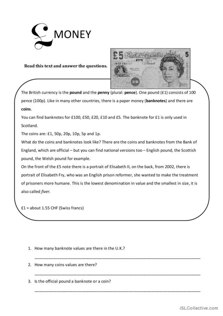 Money Reading For Detail (Dee…: English Esl Worksheets Pdf &amp;amp; Doc within Money Reading Comprehension Worksheets