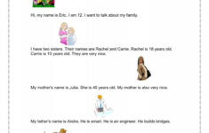 My Family” - English For Everyone with regard to Reading Comprehension Worksheets English For Everyone