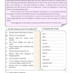 My Town   Reading + Vocabulary Readi…: English Esl Worksheets Pdf Pertaining To Reading Comprehension And Vocabulary Worksheets