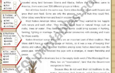 Native Americans - Reading For Upper Elementary &amp; Lower with Native American Reading Comprehension Worksheets