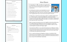 Nine-Eleven Reading Comprehension Passage Printable Worksheet in 9 11 Reading Comprehension Worksheets