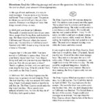 Nonfiction Passages And Functional Texts | Ereading Worksheets Inside Reading Comprehension Worksheets Grade 10