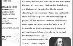 Nonfiction Reading Packet: Benjamin Franklinteach Simple with regard to Benjamin Franklin Reading Comprehension Worksheet