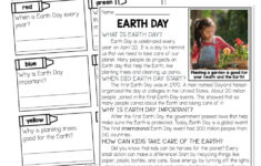 Nonfiction Reading Passage And Questions - Text Evidence - Earth throughout Earth Day Reading Comprehension Worksheets