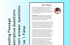 Oprah Winfrey Biography Reading Comprehension Passage Printable intended for Oprah Winfrey Reading Comprehension Worksheet