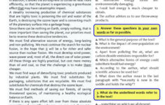 Our Environment (B1/B2 Test) Reading…: English Esl Worksheets Pdf pertaining to Environmental Science Reading Comprehension Worksheets