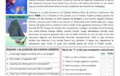 Our Travel Experiences In Spanish - Pdf Reading Worksheet throughout Free Printable Spanish Reading Comprehension Worksheets