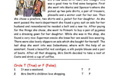 Out Shopping For Clothes Reading For…: English Esl Worksheets Pdf intended for Clothes Reading Comprehension Worksheets