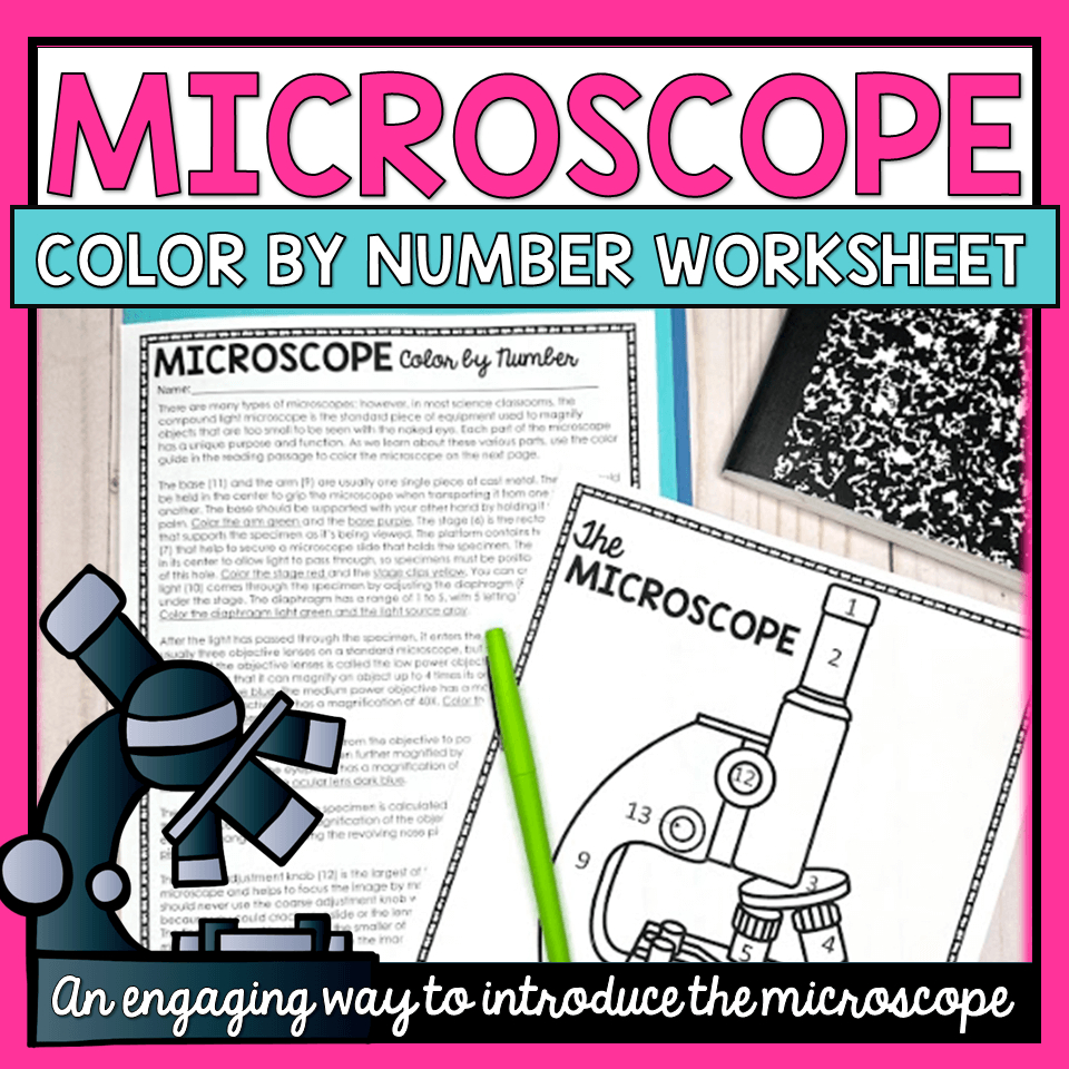 Parts Of The Microscope Colornumber Worksheet ⋆ The Trendy in Microscope Reading Comprehension Worksheet