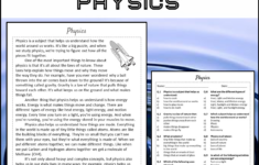 Physics Reading Comprehension Passage And Questions - Pdf in Physics Reading Comprehension Worksheets