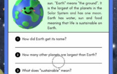 Pin Page inside Planet Earth Reading Comprehension Worksheets