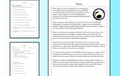 Pluto Reading Comprehension Passage Printable Worksheet | Teaching within Pluto Reading Comprehension Worksheets