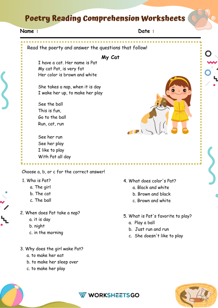 Poetry Reading Comprehension Worksheets | Worksheetsgo inside Poetry Reading Comprehension Worksheets