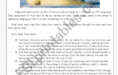 Polar Bears -Nice Reading Comprehension - Esl Worksheetjessisun within Polar Bear Reading Comprehension Worksheets