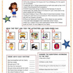 Present Simple Tense  Daily Routines: English Esl Worksheets Pdf & Doc Throughout Reading Comprehension Worksheets Daily Routines