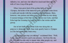 Reading Comprehension- A Greek Myth - Esl Worksheetkim82 regarding Greek Mythology Reading Comprehension Worksheets