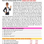 Reading Comprehension: A Jo…: English Esl Worksheets Pdf & Doc With Regard To Reading Comprehension Worksheets About Jobs