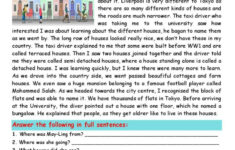 Reading Comprehension: A Tour Of Bri…: English Esl Worksheets Pdf inside Reading Comprehension Worksheets Uk