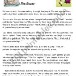 Reading Comprehension ´Fable´ (The Fox And The Grapes)   Esl Throughout Reading Comprehension Aesop Fables Worksheets