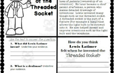 Reading Comprehension For Black History Month: Lewis Latimer with Reading Comprehension Black History Worksheets