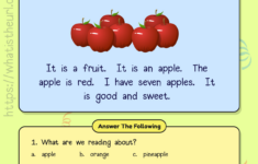 Reading Comprehension For Kids On Apples pertaining to Apple Reading Comprehension Worksheets