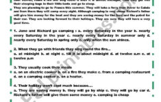 Reading Comprehension- Go Camping - Esl Worksheettagoreluz1 throughout Camping Reading Comprehension Worksheets