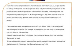 Reading Comprehension: "How Do You F…: English Esl Worksheets Pdf with regard to Cell Phone Reading Comprehension Worksheet
