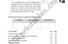 Reading Comprehension - Jobs - Esl Worksheetsofiacustodio throughout Career Reading Comprehension Worksheets