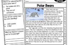 Reading Comprehension Passage - Nonfiction Text Features - Polar regarding Polar Bear Reading Comprehension Worksheets