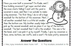 Reading Comprehension Passages And Questions For January with January Reading Comprehension Worksheets