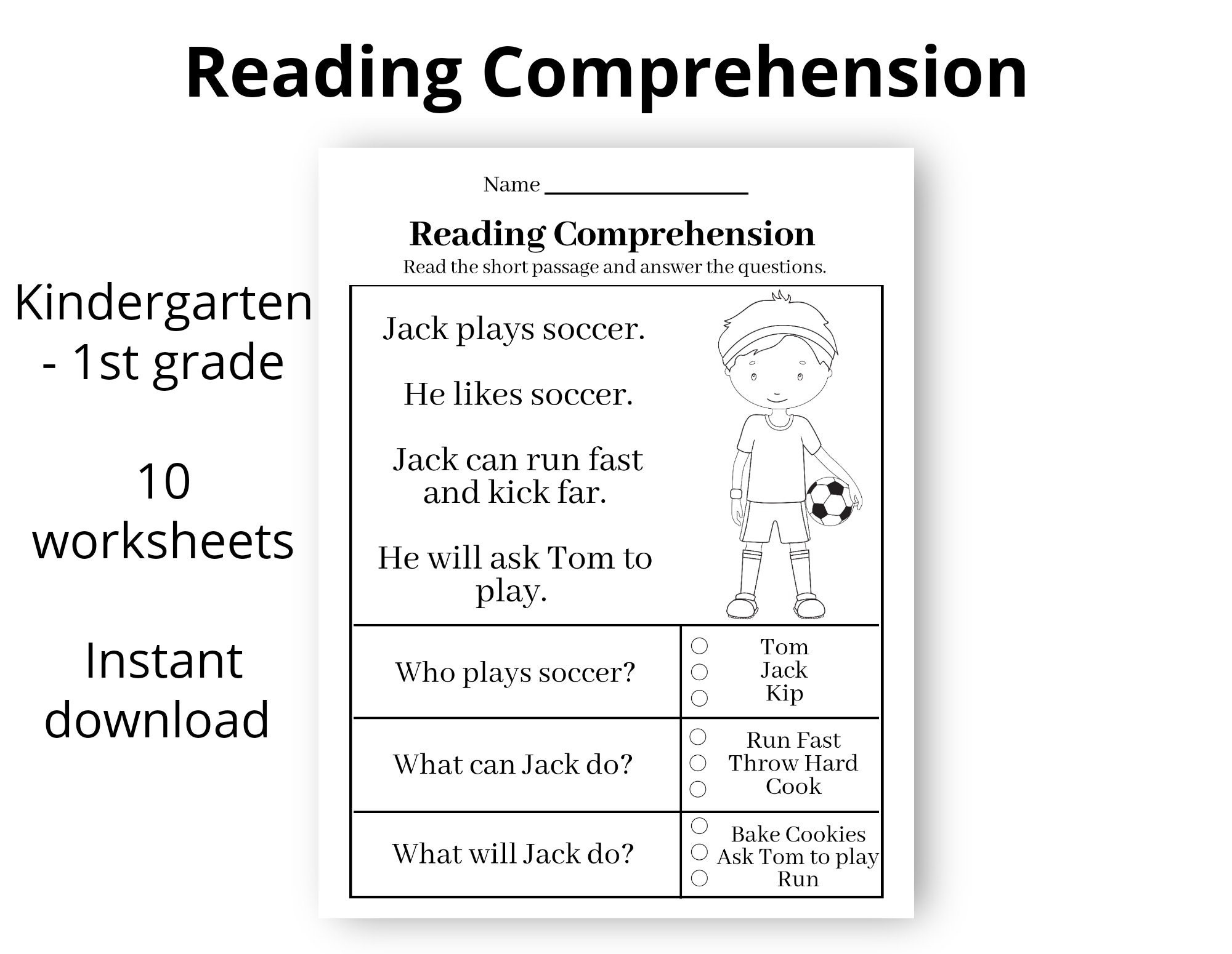 Reading Comprehension - Printable - Worksheet - First Grade with First Grade Reading Comprehension Worksheets