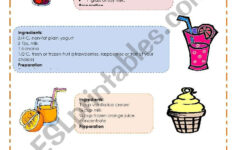 Reading Comprehension – Smoothies´ Recipes 2-2 – Esl Worksheet inside Reading A Recipe Comprehension Worksheet