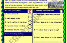 Reading Comprehension Test. ( Being A Good Citizen) Theme throughout Good Citizen Reading Comprehension Worksheet