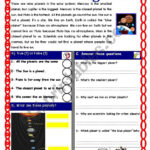 Reading Comprehension Test ( Theme: The Solar System)   Esl Throughout Science Worksheets Reading Comprehension