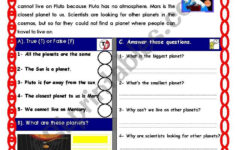 Reading Comprehension Test ( Theme: The Solar System) - Esl throughout Space Reading Comprehension Worksheets