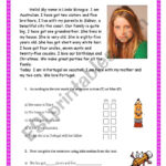 Reading Comprehension Test/Worksheet   Family/Physical Description With Reading Comprehension With Multiple Choice Questions Worksheets