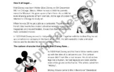Reading Comprehension Walt Disney - Esl Worksheetbienke with Disney Reading Comprehension Worksheets