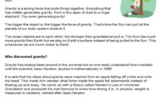 Reading Comprehension - What Is Grav…: English Esl Worksheets Pdf regarding Physics Reading Comprehension Worksheets