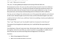 Reading Comprehension Worksheets | Eighth Grade Reading with Grade 8 Reading Comprehension Worksheets