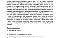 Reading Worksheets | Third Grade Reading Worksheets regarding Level 3 Reading Comprehension Worksheets