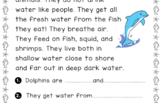 Sea Animals Reading Comprehension – English Created Resources within Free Animal Reading Comprehension Worksheets