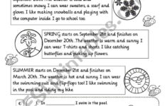 Seasons - Esl Worksheetfabiola Salinas in Seasons Reading Comprehension Worksheets