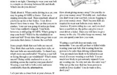 Seat Belts | Nonfiction Reading Activity with regard to Common Core Standards Reading Comprehension Worksheets