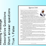 Sojourner Truth Biography Reading Comprehension Passage Printable With Sojourner Truth Reading Comprehension Worksheet
