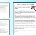 Storms, Tornadoes, And Hurricanes Reading Comprehension Passage With Hurricane Reading Comprehension Worksheet