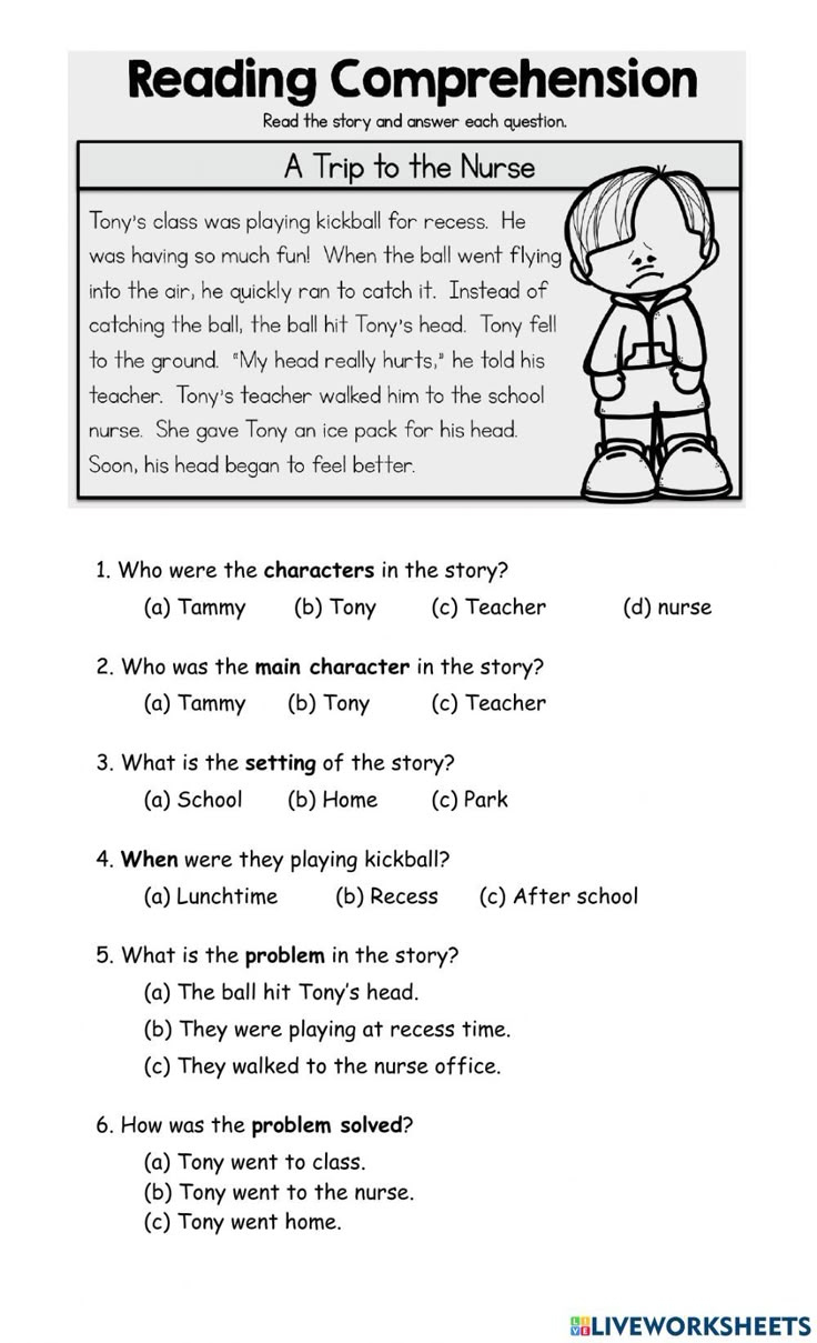 Story Elements Online Worksheet For Grade 1. You Can Do The Exer intended for Story Elements Reading Comprehension Worksheets