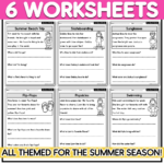 Summer Themed Reading Comprehension | Kindergarten & First Grade Pertaining To Summer Themed Reading Comprehension Worksheets