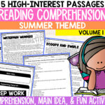 Summer Themed Reading Comprehension Worksheets, Reading Within Summer Themed Reading Comprehension Worksheets