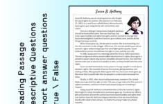 Susan B. Anthony Biography Reading Comprehension Passage Printable with regard to Susan B Anthony Reading Comprehension Worksheet