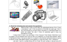 Technological Devices Reading For De…: English Esl Worksheets Pdf with regard to Technology Reading Comprehension Worksheets